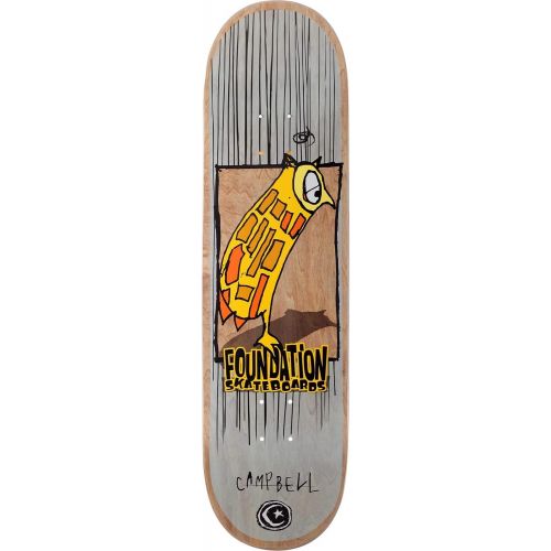  Warehouse Skateboards Foundation Skateboards Aidan Campbell Owl Skateboard Deck - 8.38 x 31.88 with Jessup Black Griptape - Bundle of 2 Items
