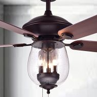 Warehouse of Tiffany CFL-8205ORB Tibwald 52 5-Blade Ceiling Fan Glass Bowl Lighting