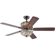 Warehouse of Tiffany CFL-8370REMO/RB Gracewood Hollow Inada 52-inch Rustic Bronze Ceiling Fan, Brown