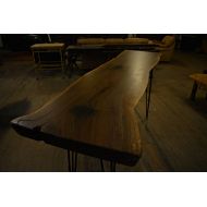 Warehousewoodwork Live Edge Walnut Bar Table