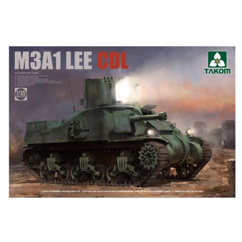  Warhammer TAK02115 1:35 Takom M3A1 Lee CDL (Canal Defense Light) [Model Building KIT]