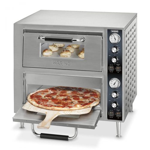  [아마존베스트]Waring Commercial WPO750 Double Deck Pizza Oven with Dual Door, Silver
