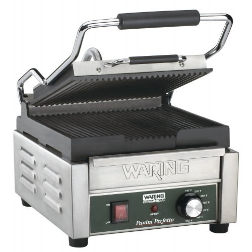  Waring Commercial WPG150B Compact Italian-Style Panini Grill, 208-volt
