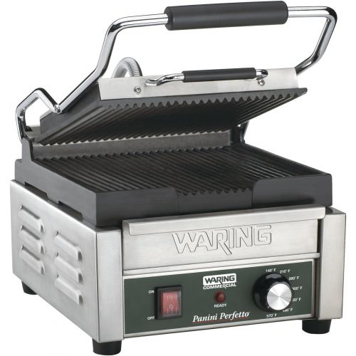  Waring Commercial WPG150B Compact Italian-Style Panini Grill, 208-volt