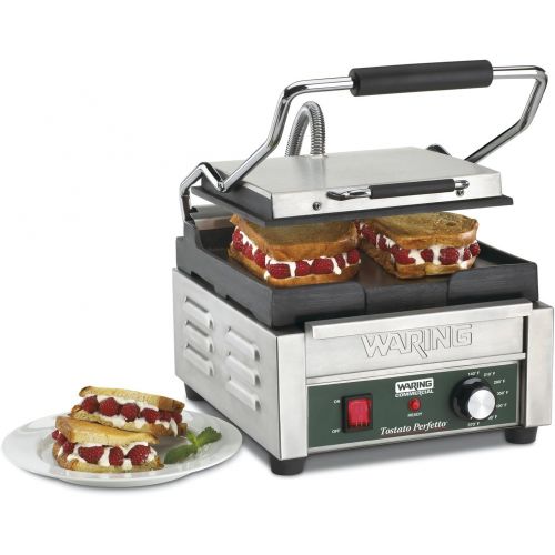 Waring Commercial WFG150 Compact Italian-Style Flat Grill, 120-volt