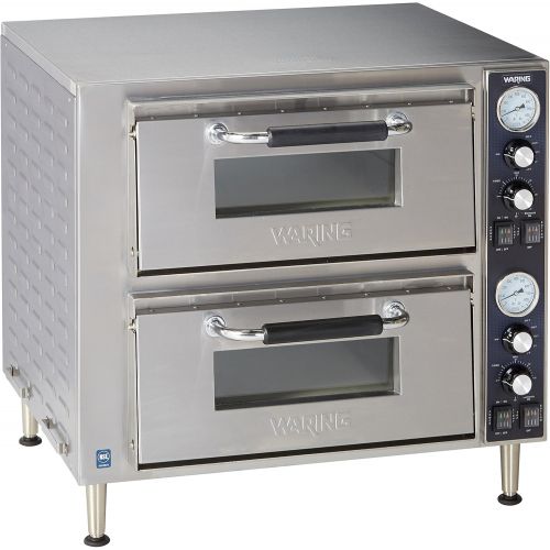  Waring Commercial WPO750 Double Deck Pizza Oven with Dual Door, Silver