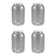 Waring 503398 64 Oz. Jar Assy. /Stackable 1 gallon plastic jar, wide mouth, clear, with lined fresh seal lid, shatter-proof container storage pet 4 quarts 128 ounce