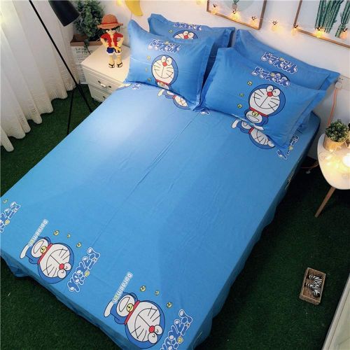  Warm Embrace Kids Bedding Set 100% Natural Cotton Boys Bed in a Bag Doraemon,Duvet/Comforter Cover and Pillowcase and Fitted Sheet and Comforter,King Size,5 Piece