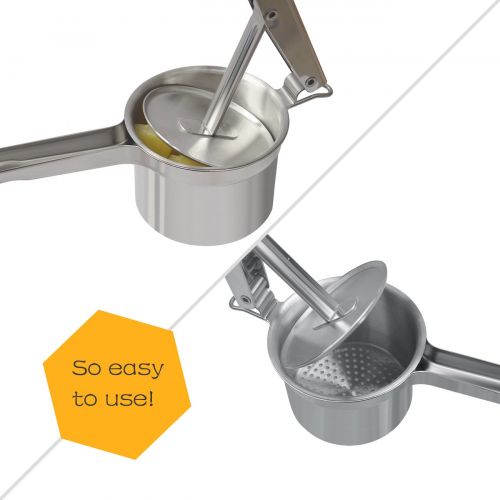  Potato Ricer, Warmhoming Stainless Steel Potato Masher for Fruit and Vegetables