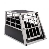 WarmieHomy Heavy Duty Dog Carrier Alumium Dog Cat Crate Lockable Car Travel Transport Box Pet Kennel, 21.26 L x 27.17 W x 19.69 H