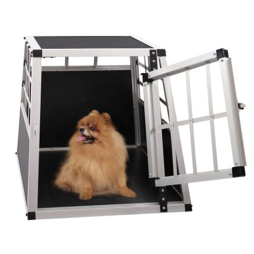  WarmieHomy Heavy Duty Dog Carrier Alumium Dog Cat Crate Lockable Car Travel Transport Box Pet Kennel, 21.26 L x 27.17 W x 19.69 H