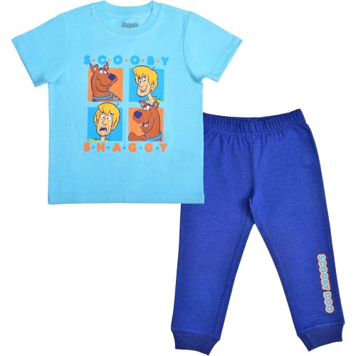  Warner Bros. Warner Bros Scooby and Shaggy 2 Piece Jogger Set for Boys, Short Sleeve Shirt and Sports Pants