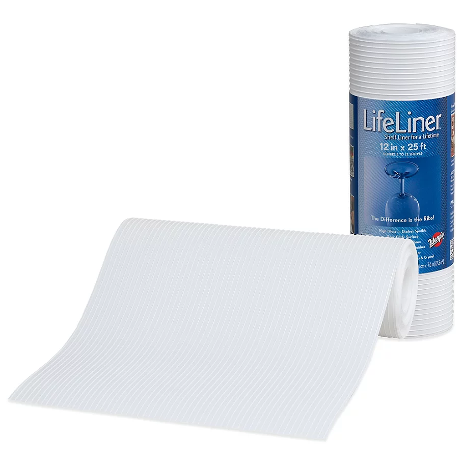  Warp Brothers Lifeliner 12-Inch x 25-Foot Non-Adhesive Shelf Liner in White