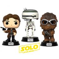 Warp Gadgets Bundle - Funko Pop! Solo: A Star Wars Story - Han Solo, Chewbacca & L3-37 Bobbleheads (3 Items)