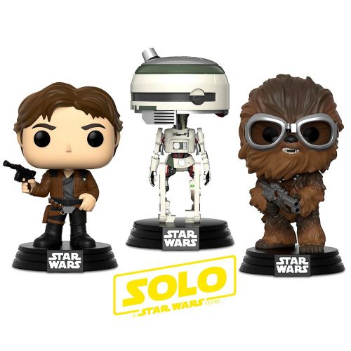  Warp Gadgets Bundle - Funko Pop! Solo: A Star Wars Story - Han Solo, Chewbacca & L3-37 Bobbleheads (3 Items)