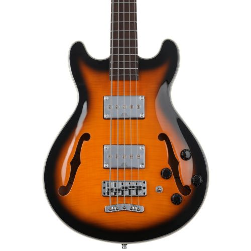  Warwick RockBass Star Bass 5-string Hollowbody Electric Bass - Vintage Sunburst Transparent