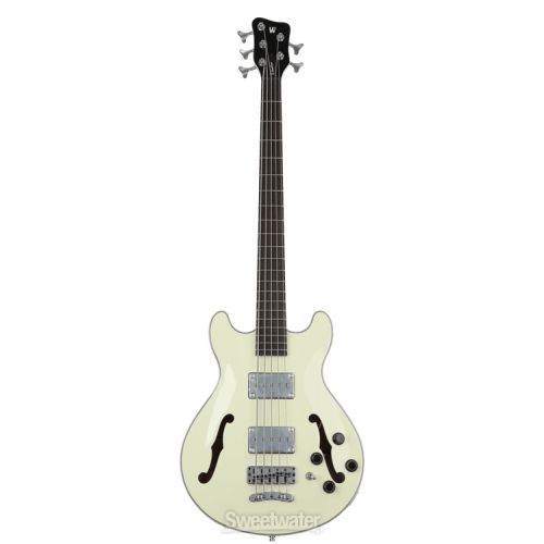  Warwick RockBass Star Bass 5-string Hollowbody Electric Bass - Solid Creme White