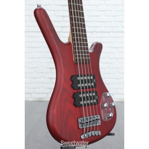  Warwick RockBass Corvette $$ 5-string Electric Bass Guitar - Burgundy Red Transparent Satin