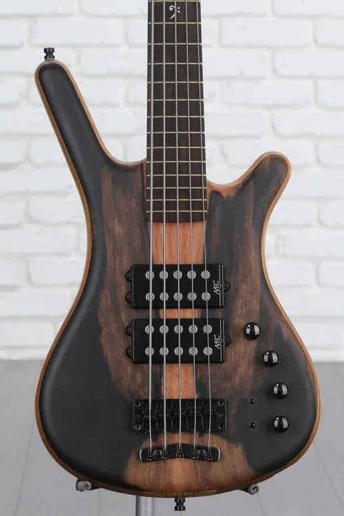 Warwick Masterbuilt Corvette $$ Limited-edition 2023 Master Reserve 5-string Electric Bass Guitar - Natural Marbled Ebony