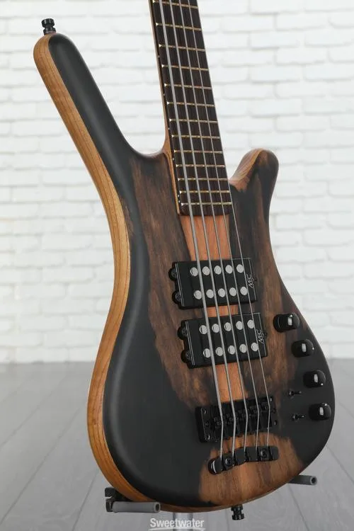  Warwick Masterbuilt Corvette $$ Limited-edition 2023 Master Reserve 5-string Electric Bass Guitar - Natural Marbled Ebony