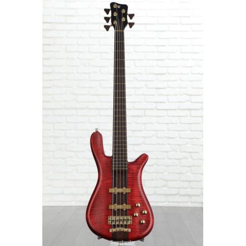  Warwick Masterbuilt Streamer Stage I 5-string Bass Guitar - Burgundy Red Transparent Satin