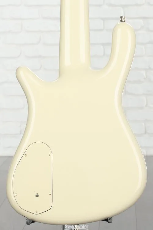  Warwick Masterbuilt Streamer Stage I 5-string Broadneck Electric Bass Guitar - Solid Creme White