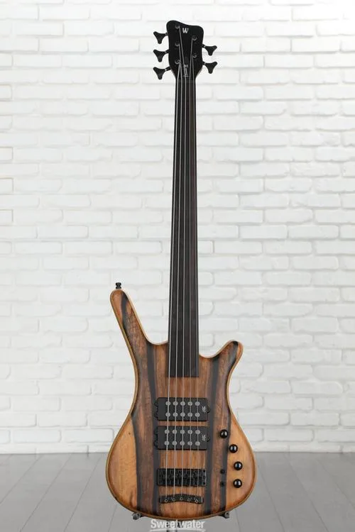  Warwick Pro Series Corvette $$ Limited-edition 2023 Electric Fretless 5-string Bass Guitar - Natural Marbled Ebony