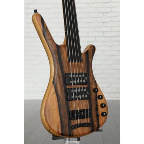  Warwick Pro Series Corvette $$ Limited-edition 2023 Electric Fretless 5-string Bass Guitar - Natural Marbled Ebony