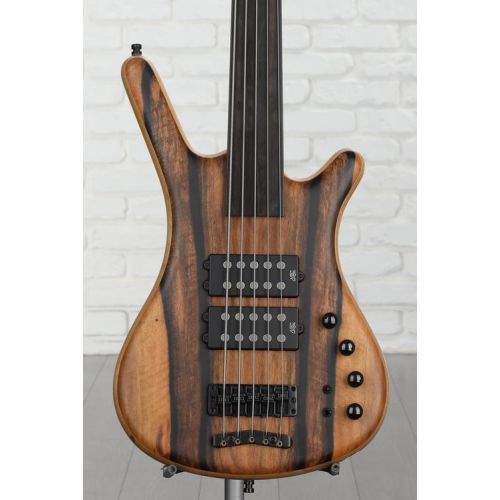  Warwick Pro Series Corvette $$ Limited-edition 2023 Electric Fretless 5-string Bass Guitar - Natural Marbled Ebony