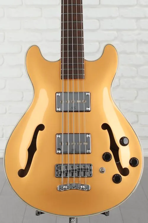 Warwick RockBass Star Bass 5-string Hollowbody Electric Bass - Metallic Gold