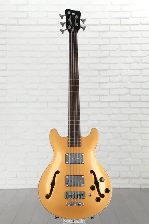  Warwick RockBass Star Bass 5-string Hollowbody Electric Bass - Metallic Gold