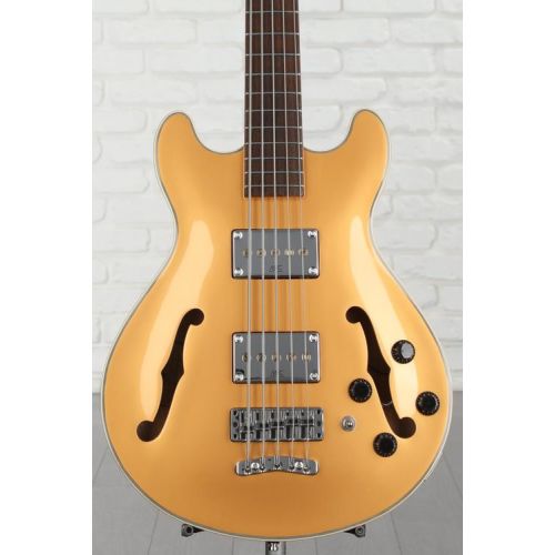  Warwick RockBass Star Bass 5-string Hollowbody Electric Bass - Metallic Gold