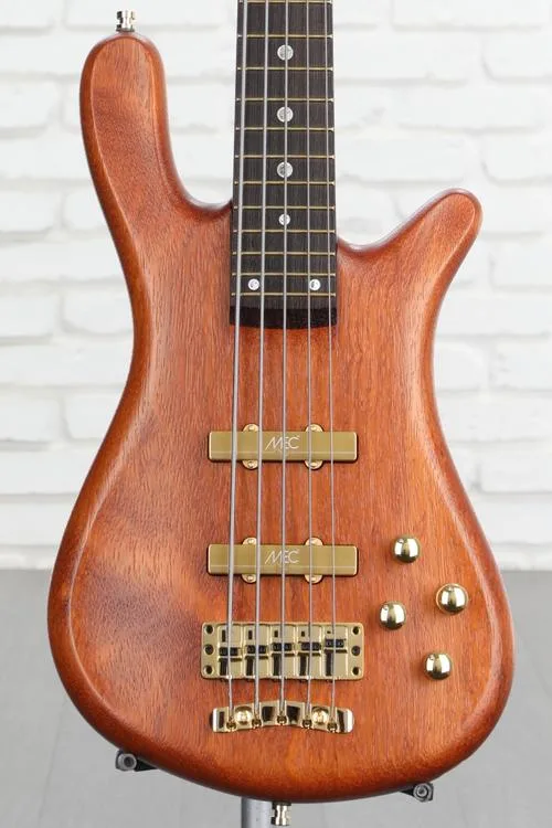 Warwick Masterbuilt Streamer Stage II 5-string Electric Bass Guitar - Amber Transparent Satin