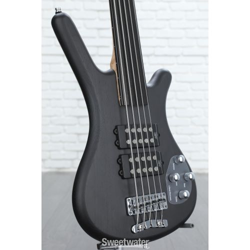  Warwick RockBass Corvette $$ Fretless 5-string Electric Bass Guitar - Nirvana Black Transparent Satin