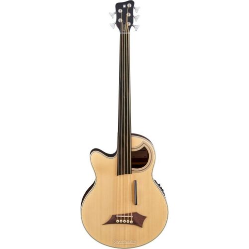  Warwick RockBass Alien Deluxe Fretless 5-string Acoustic-electric Bass - Natural Transparent Satin