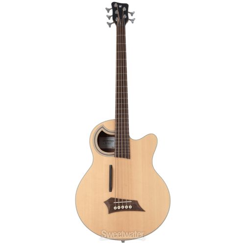  Warwick RockBass Alien Deluxe 5-string Acoustic-electric Bass - Natural Transparent Satin