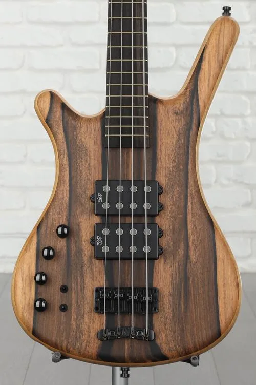 Warwick Pro Series Corvette $$ Limited-edition 2023 Left-handed Electric Bass Guitar - Natural Marbled Ebony