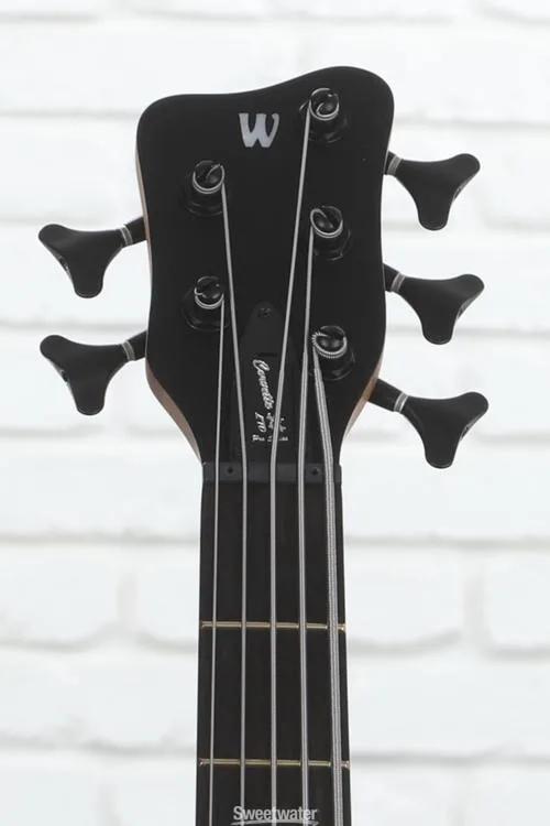  Warwick Pro Series Corvette $$ Limited-edition 2023 Left-handed Electric 5-string Bass Guitar - Natural Marbled Ebony