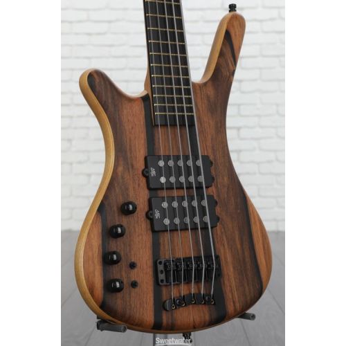  Warwick Pro Series Corvette $$ Limited-edition 2023 Left-handed Electric 5-string Bass Guitar - Natural Marbled Ebony