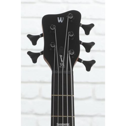  Warwick Pro Series Corvette $$ Limited-edition 2023 Left-handed Electric 5-string Bass Guitar - Natural Marbled Ebony