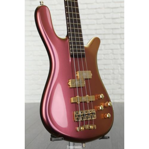  Warwick Custom Shop Streamer Stage I Electric Bass Guitar- Magenta Gold Flip Flop Custom Finish