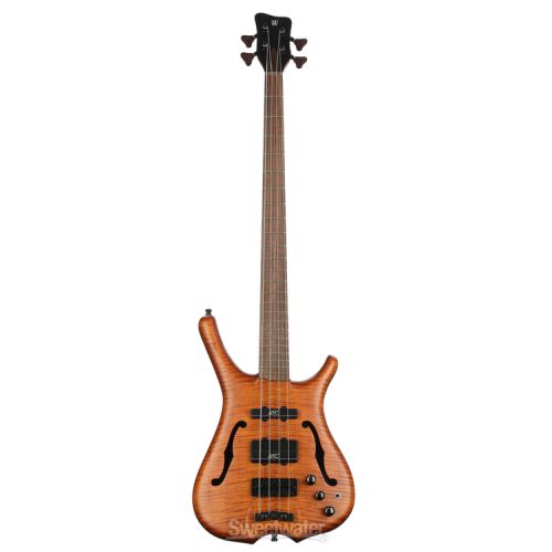  Warwick Masterbuilt Infinity 4-string Bass Guitar - Amber Transparent Satin