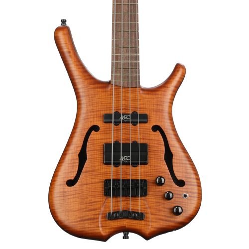  Warwick Masterbuilt Infinity 4-string Bass Guitar - Amber Transparent Satin