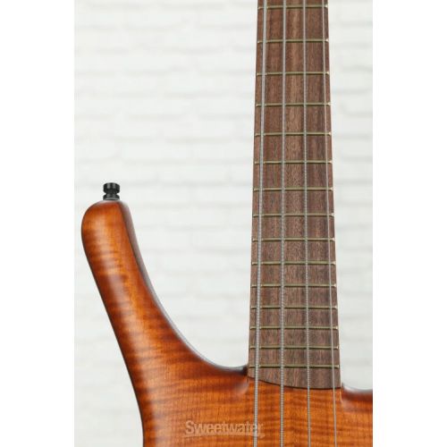  Warwick Masterbuilt Infinity 4-string Bass Guitar - Amber Transparent Satin