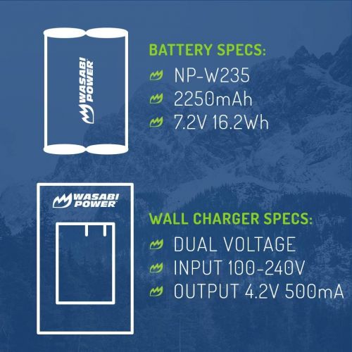  Wasabi Power Battery for Fujifilm NP-W235 & Compatible with Fujifilm GFX 50S II, GFX 100S, Fujifilm X-T4, VG-XT4 Vertical Battery Grip