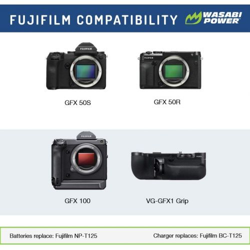  Wasabi Power NP-T125 Camera Battery for Fujifilm GFX 50S, GFX 50R, GFX 100, and VG-GFX1 Grip