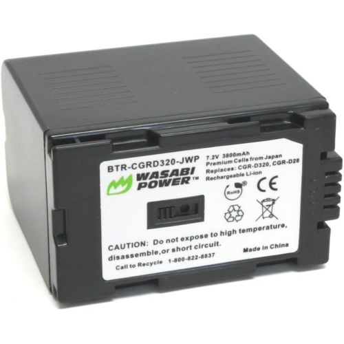  Wasabi Power Battery for Panasonic CGR-D08, CGR-D14, CGR-D16, CGR-D28, CGR-D120, CGR-D210, CGR-D220, CGR-D320 and Panasonic Camera Models (See Description)