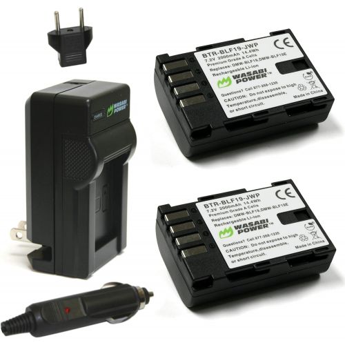  Wasabi Power Battery (2-Pack) and Charger for Panasonic DMW-BLF19 and Panasonic Lumix DMC-GH3, DMC-GH4