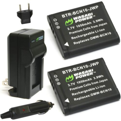  Wasabi Power Battery (2-Pack) and Charger for Panasonic DMW-BCN10 and Panasonic Lumix DMC-LF1