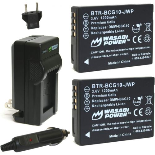  Wasabi Power Battery (2-Pack) and Charger for Panasonic DMW-BCG10, DMW-BCG10E, DMW-BCG10PP and Panasonic Lumix DMC-3D1, DMC-SZ8, DMC-TZ6, DMC-TZ7, DMC-TZ8, DMC-TZ10, DMC-TZ18, DMC-